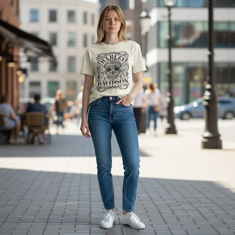 Harley Davidson Los Angeles Sugar Skull Graphic Tee White XL 2019 RK Stratman